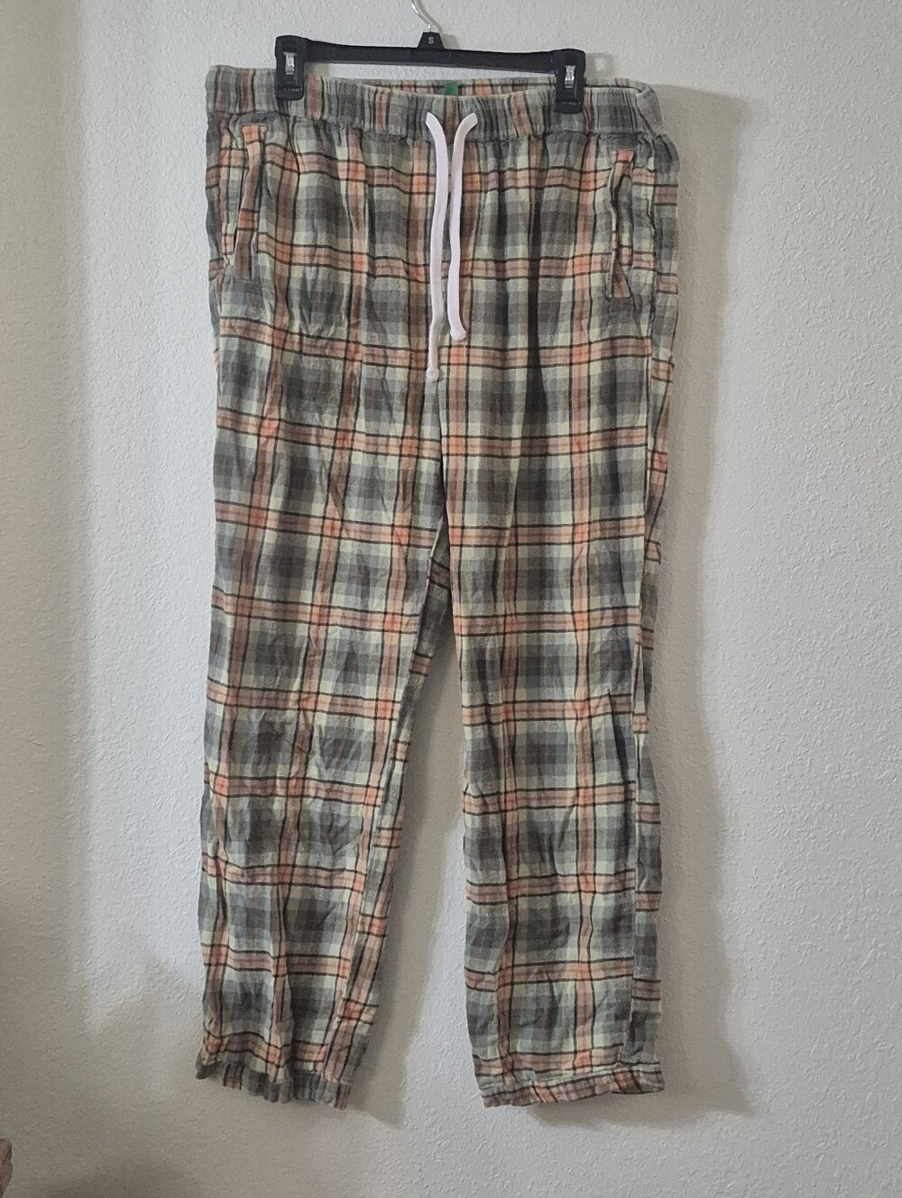 dip Plaid Drawstring Pants  - Green & Orange
